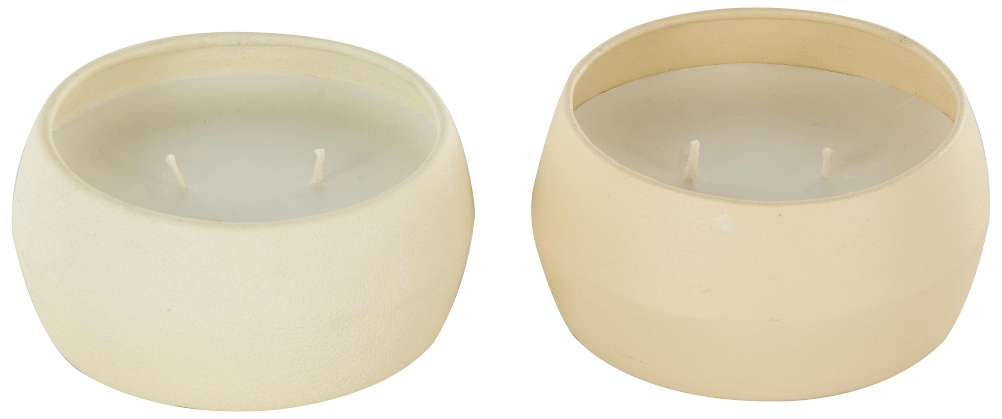 Image 5 Beige Metal Modern Candle, S/2 4"W, 2"H more views