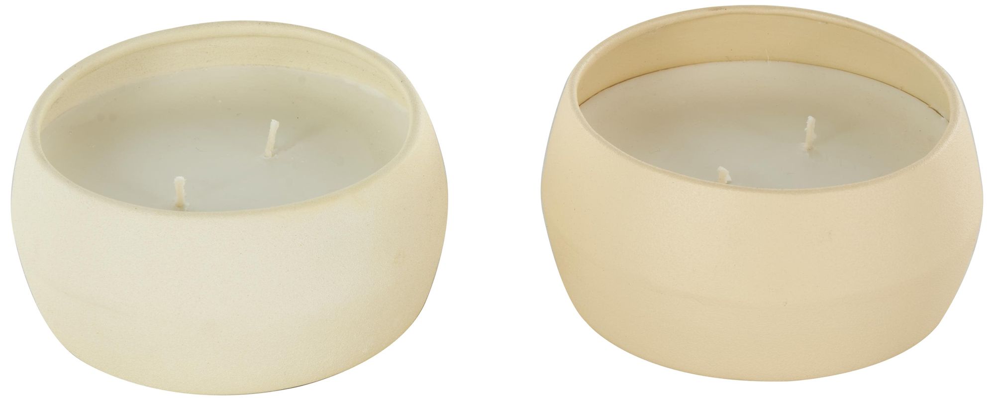 Image 6 Beige Metal Modern Candle, S/2 4"W, 2"H more views