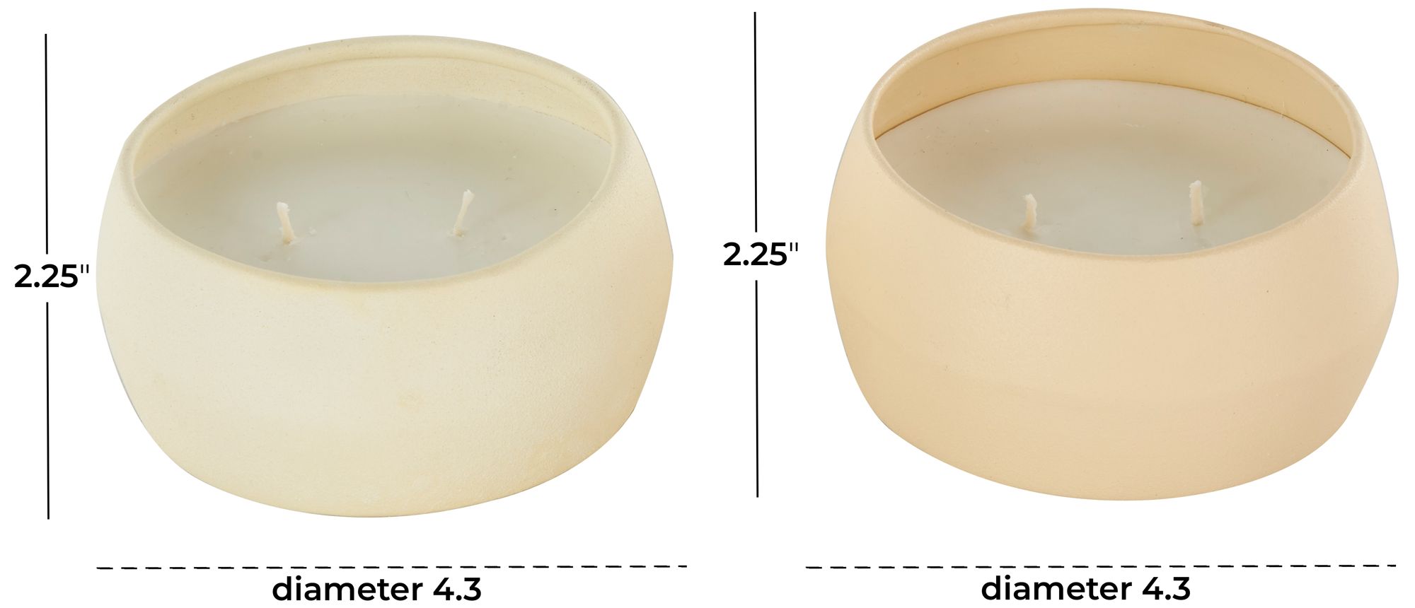 Image 7 Beige Metal Modern Candle, S/2 4"W, 2"H more views