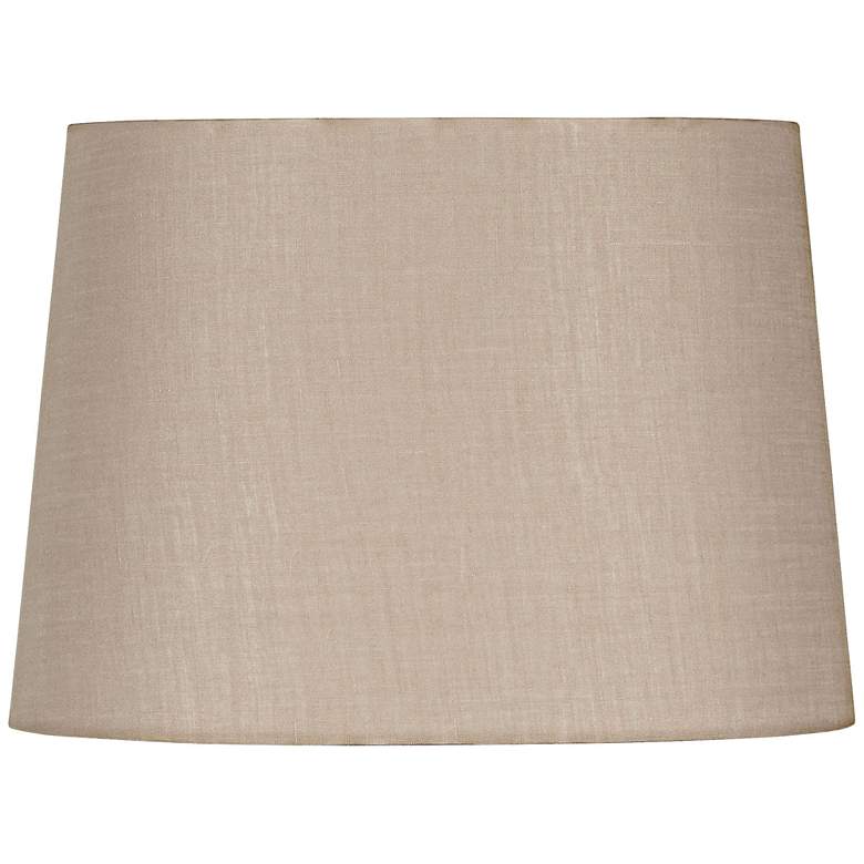 Image 1 Beige Oval Hardback Linen Shade 12/9x14/10x10 (Spider)