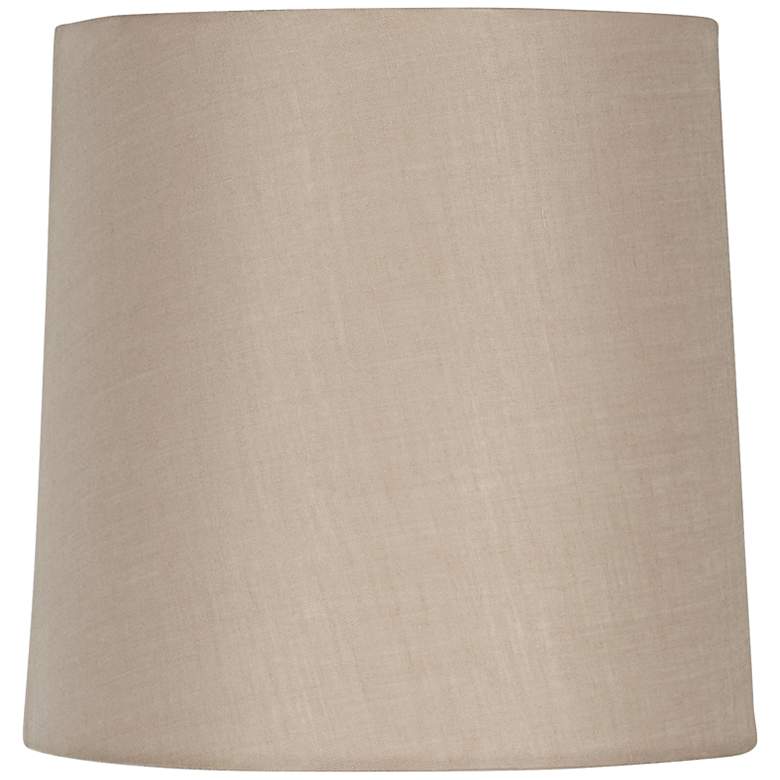 Image 3 Beige Oval Hardback Linen Shade 12/9x14/10x10 (Spider) more views