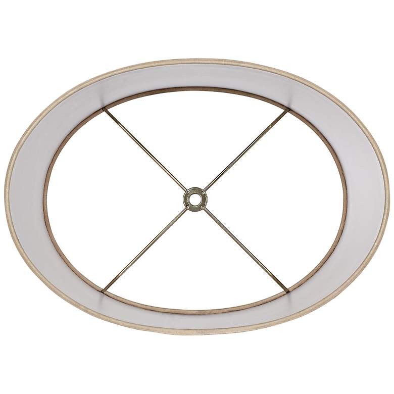 Image 4 Beige Oval Hardback Linen Shade 12/9x14/10x10 (Spider) more views