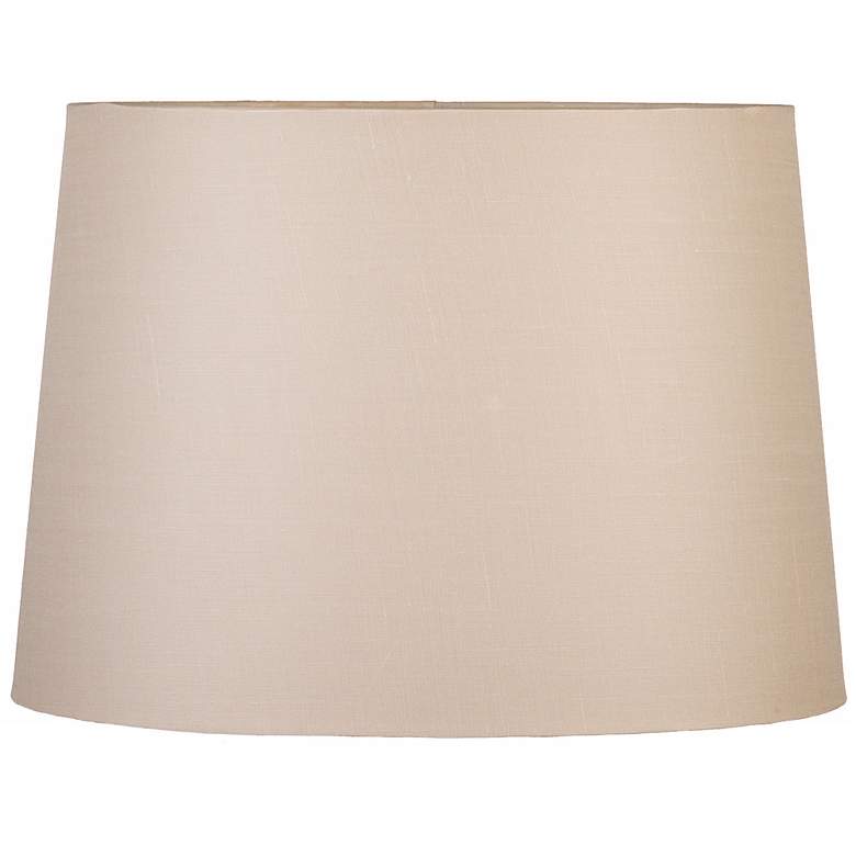 Image 1 Beige Oval Hardback Linen Shade 14/10x16/12x11 (Spider)