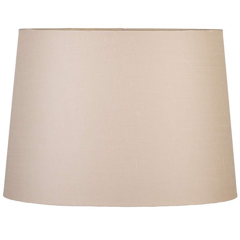 Image 1 Beige Oval Hardback Linen Shade 16/12x18/14x12 (Spider)