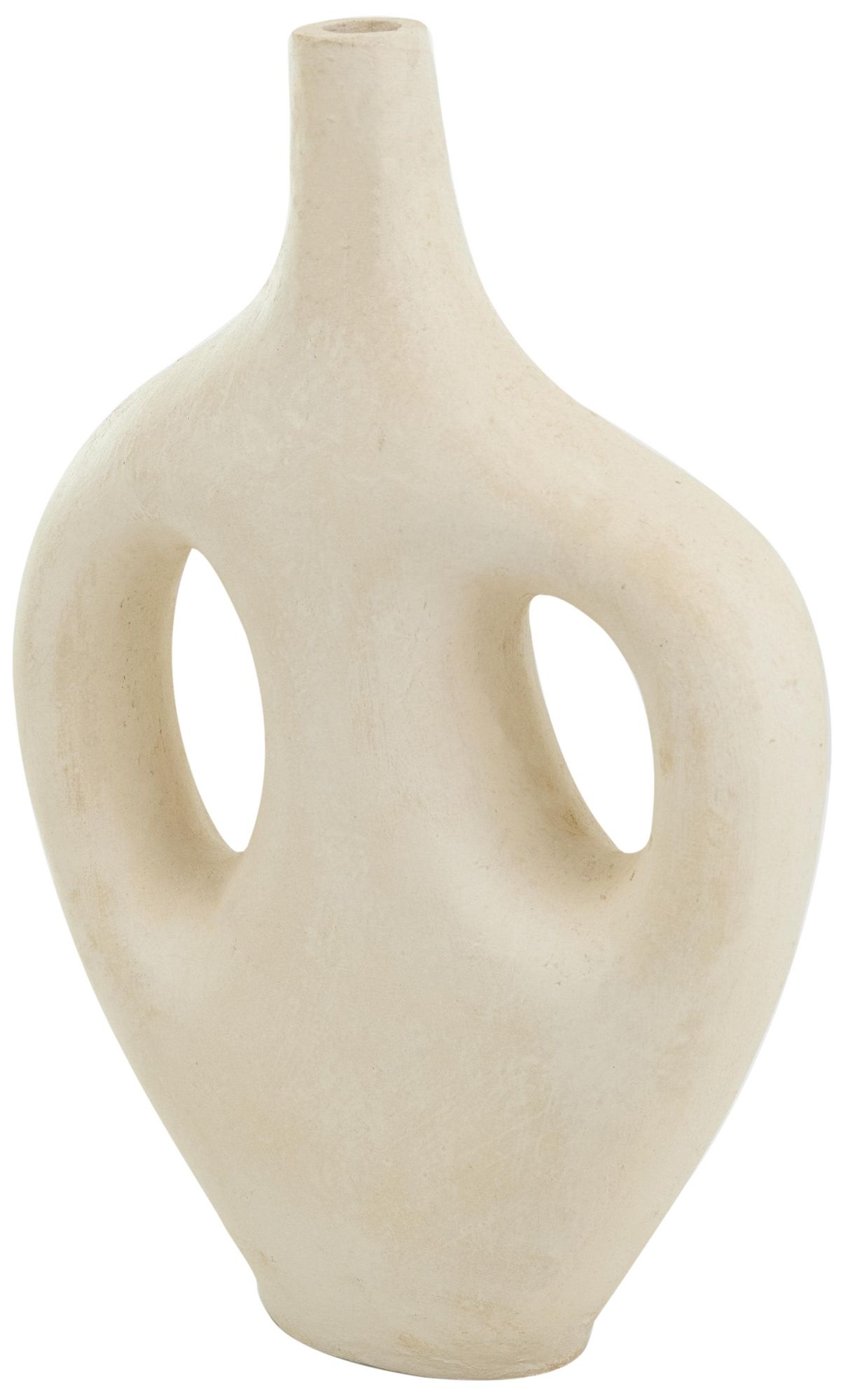 Image 5 Beige Paper Mache Natural Vase, 11" x 4" x 17" more views