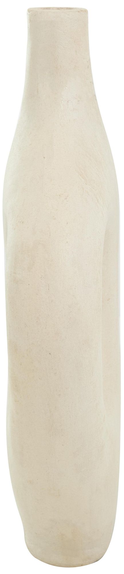 Image 6 Beige Paper Mache Natural Vase, 11" x 4" x 17" more views