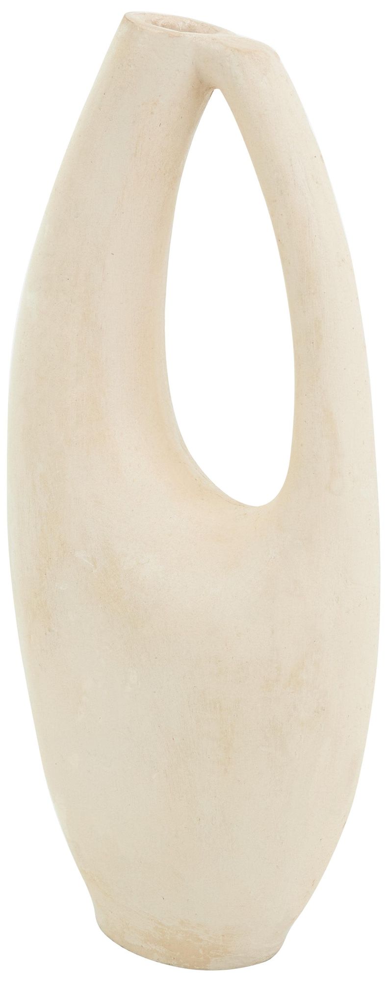 Image 2 Beige Paper Mache Natural Vase, 8" x 4" x 18"