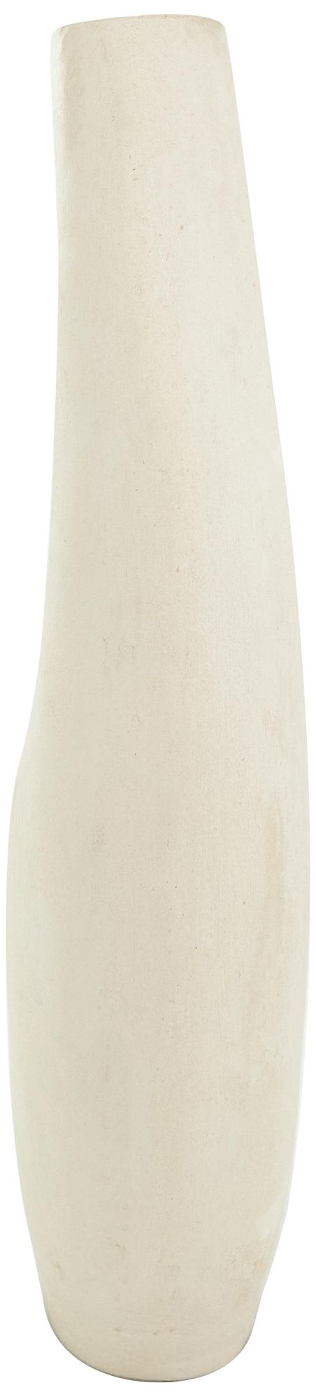 Image 6 Beige Paper Mache Natural Vase, 8" x 4" x 18" more views