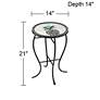 Beige Pineapple Mosaic Round Outdoor Accent Tables Set of 2