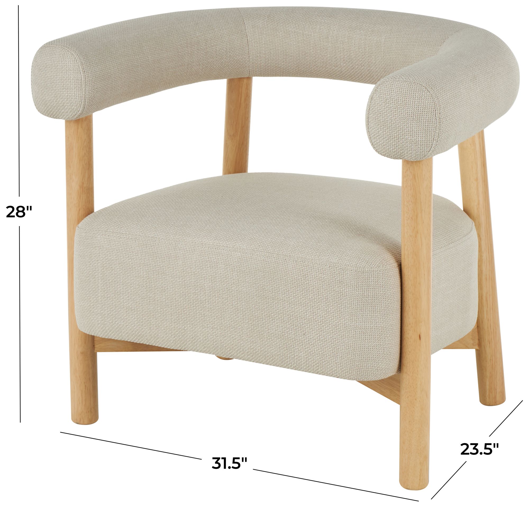 Image 7 Beige Polyester Contemporary Accent Chair, 32" x 24" x 28" more views