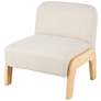 Beige Polyester Square Boucle Accent Chair, 27" x 28" x 29"