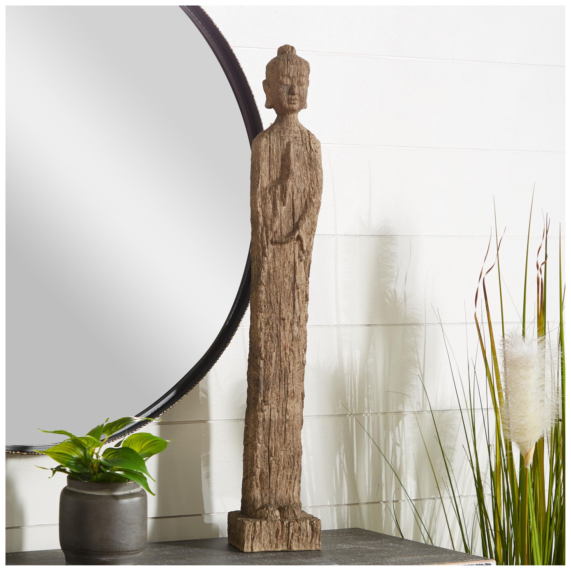 Image 4 Beige Polystone Eclectic Sculpture, 5" x 4" x 32" more views