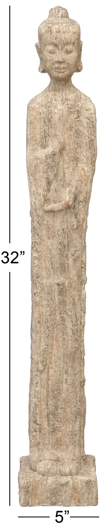 Image 7 Beige Polystone Eclectic Sculpture, 5" x 4" x 32" more views