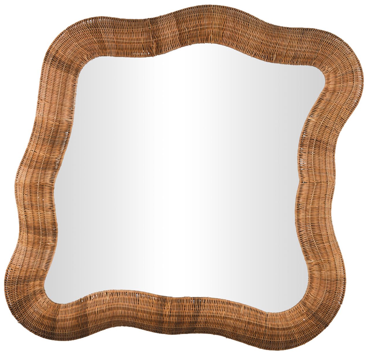 Image 2 Beige Seagrass Modern Farmhouse Wall Mirror, 42" x 2" x 41"