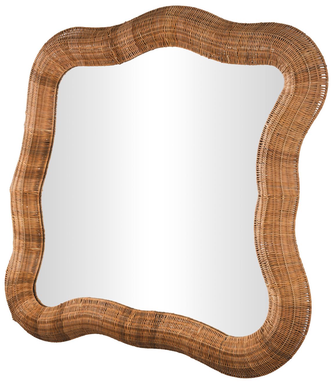 Image 6 Beige Seagrass Modern Farmhouse Wall Mirror, 42" x 2" x 41" more views