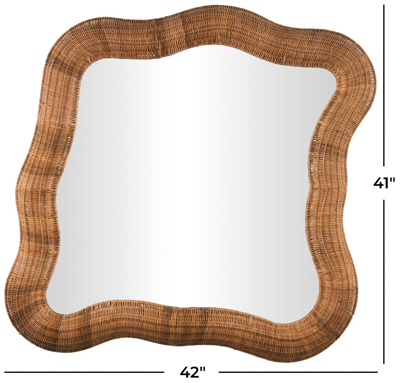 Image 7 Beige Seagrass Modern Farmhouse Wall Mirror, 42" x 2" x 41" more views