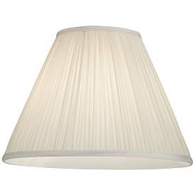Image3 of Beige Set of 2 Pleated Empire Lamp Shades 7x16x12 (Spider) more views