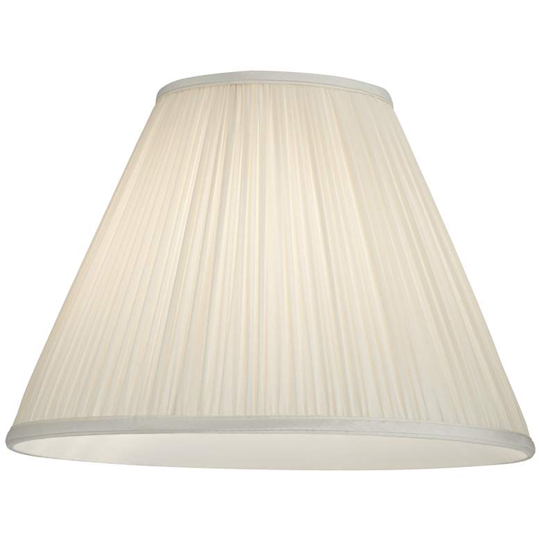 Image 3 Beige Set of 2 Pleated Empire Lamp Shades 7x16x12 (Spider) more views