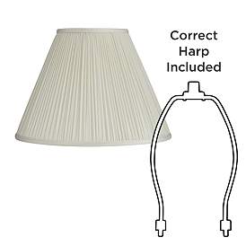 Image5 of Beige Set of 2 Pleated Empire Lamp Shades 7x16x12 (Spider) more views