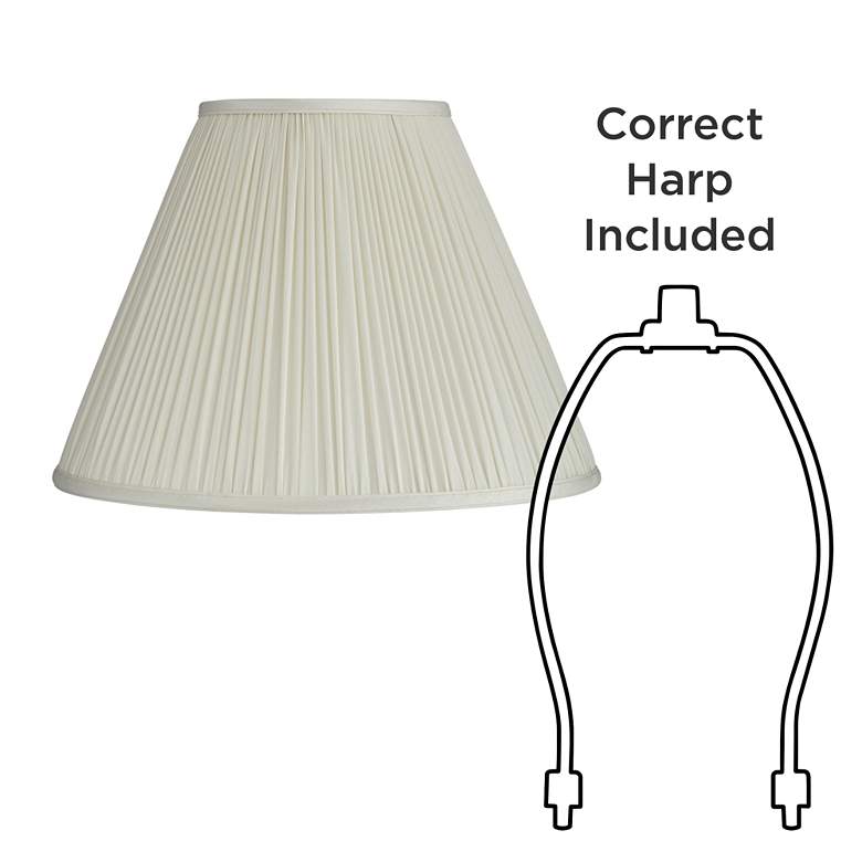 Image 5 Beige Set of 2 Pleated Empire Lamp Shades 7x16x12 (Spider) more views