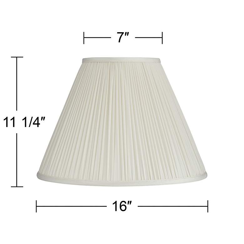 Image 6 Beige Set of 2 Pleated Empire Lamp Shades 7x16x12 (Spider) more views