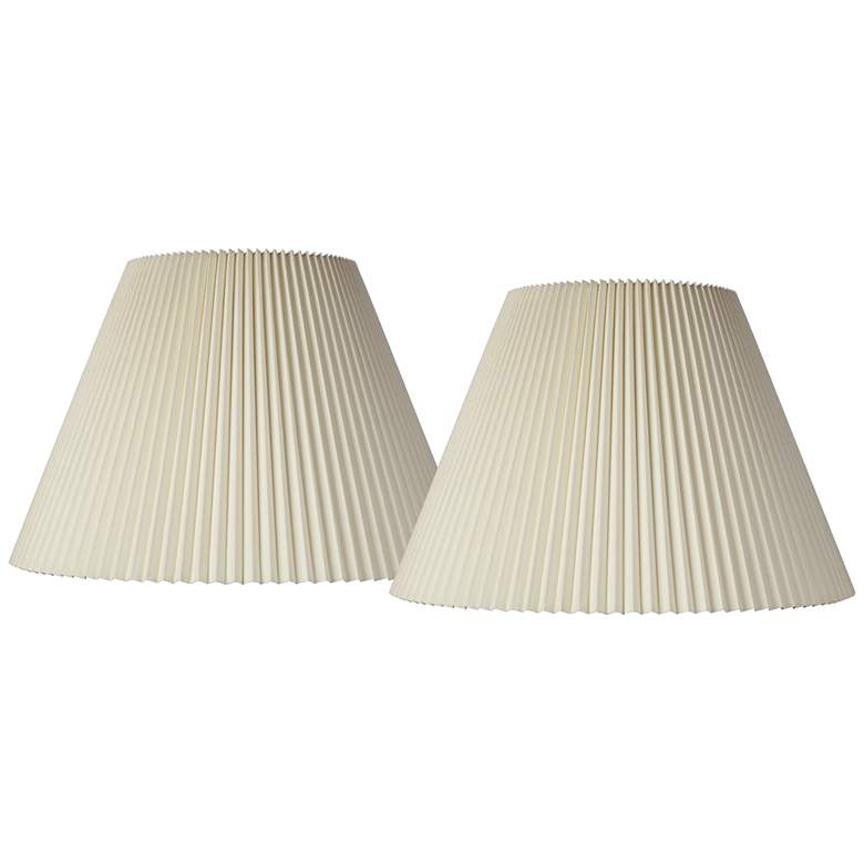 Image 1 Beige Set of 2 Pleated Empire Shades 10.75x22x15.5 (Spider)