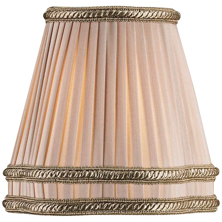 Image 1 Beige Shantung Pleated Empire Shade 3x6x4.5 (Clip-On)