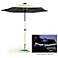 Beige Solar Outdoor Umbrella with LED Light