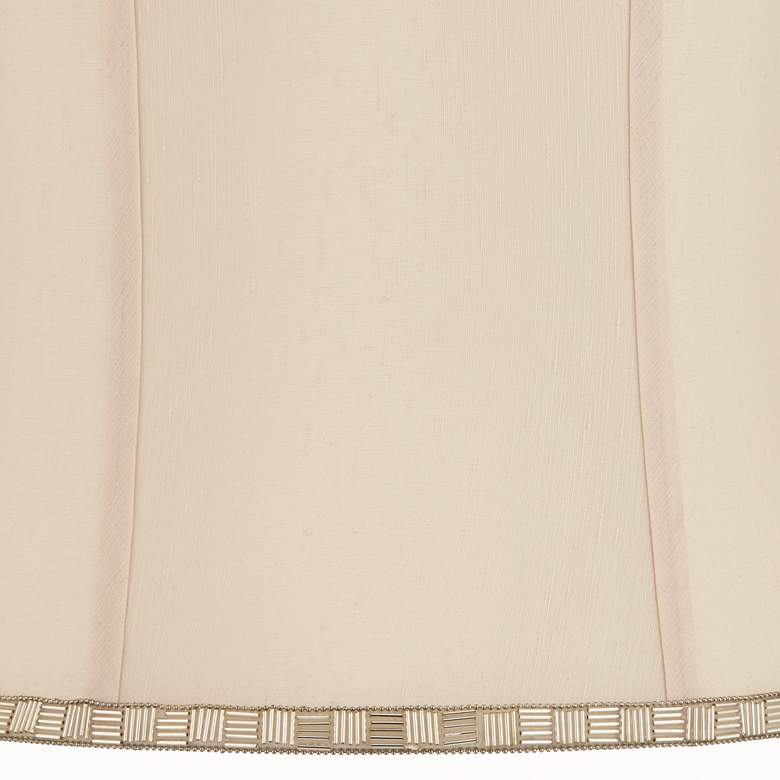 Image 2 Beige Trimmed Softback Drum Lamp Shade 12x13x10 (Washer) more views