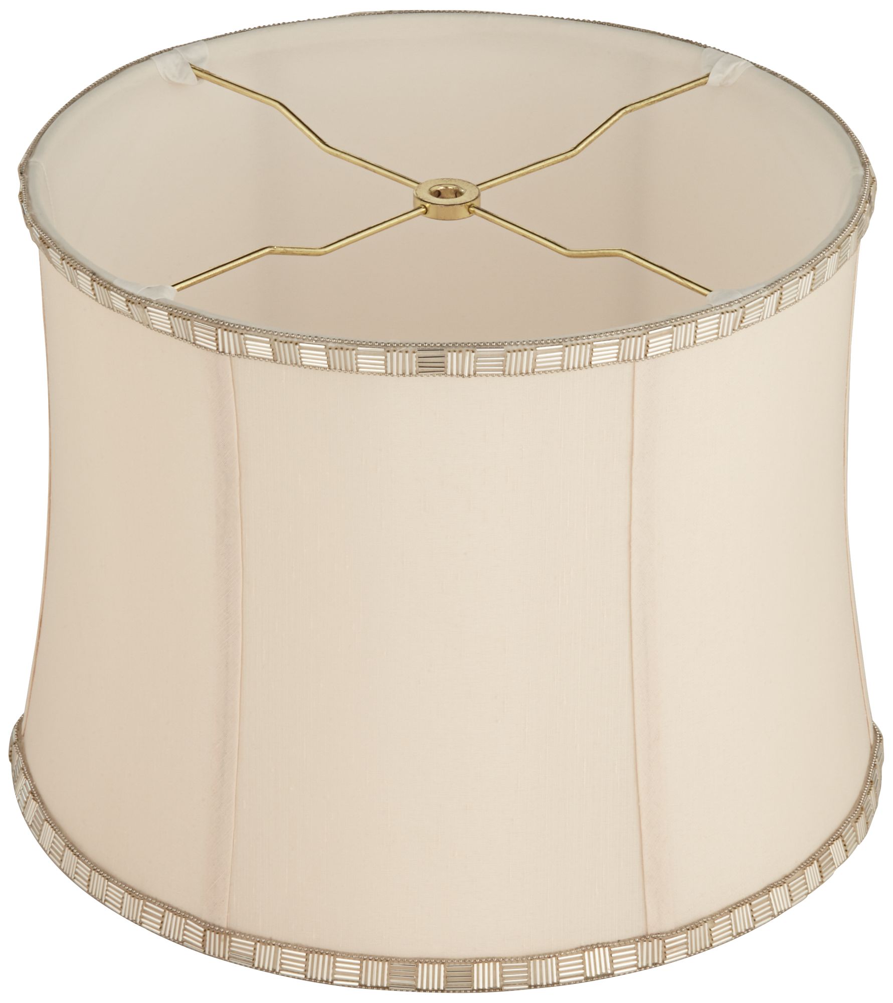 Beige Trimmed Softback Drum Lamp Shade 12x13x10 (Washer) 834K3