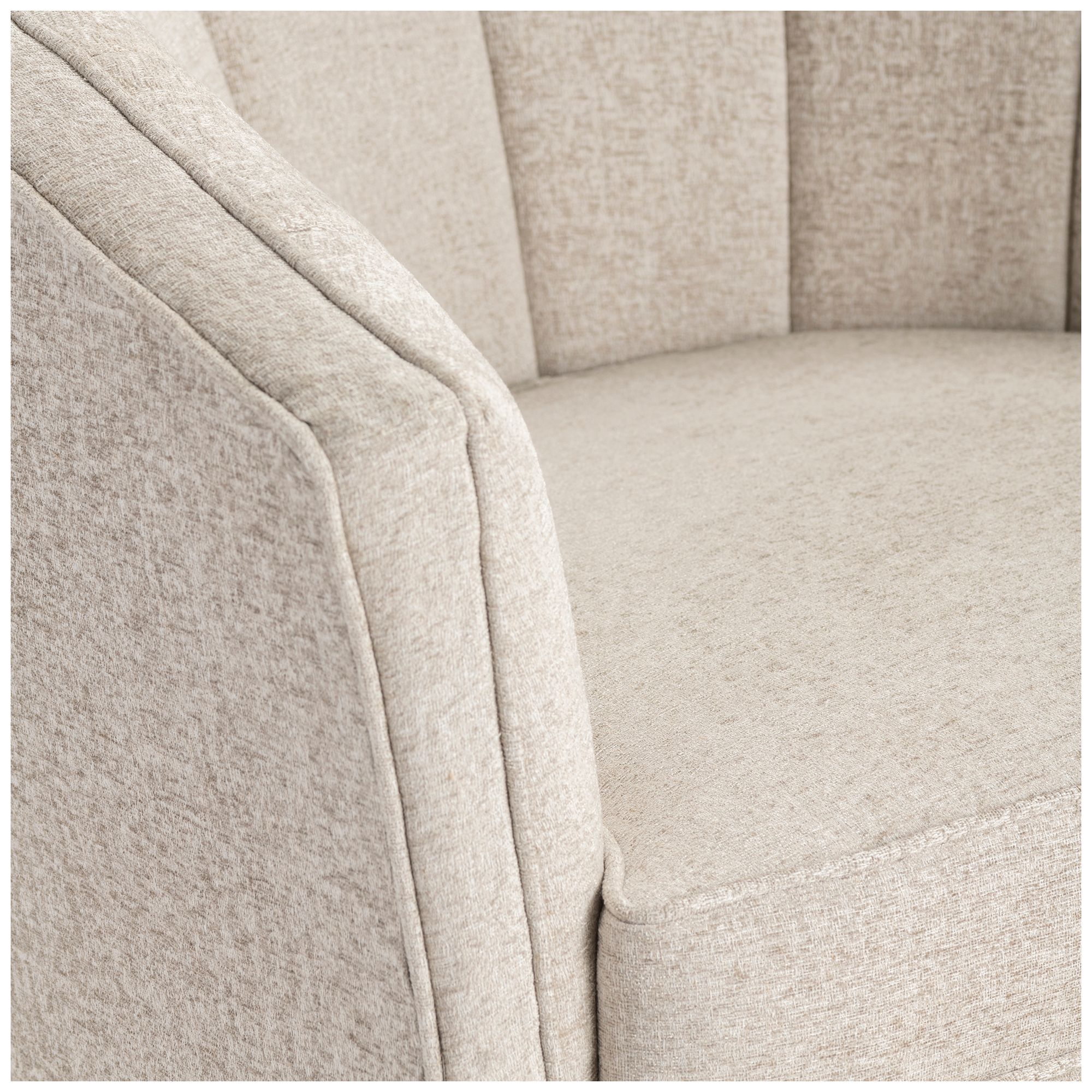 Image 3 Beige Upholstered Accent Arm Chair with Gold Iron Frame more views