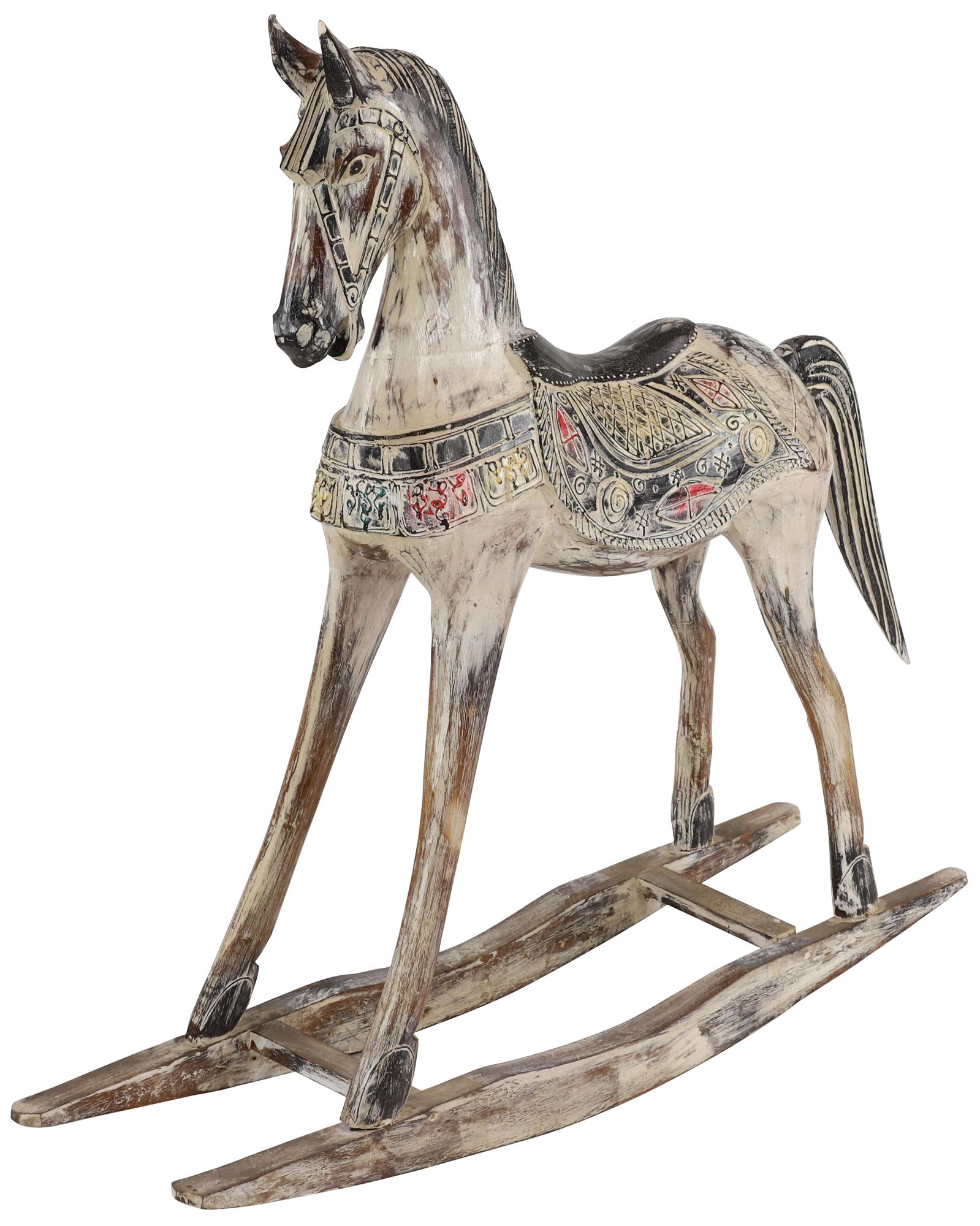 Beige Wood Vintage Sculpture, 42" x 11" x 38"