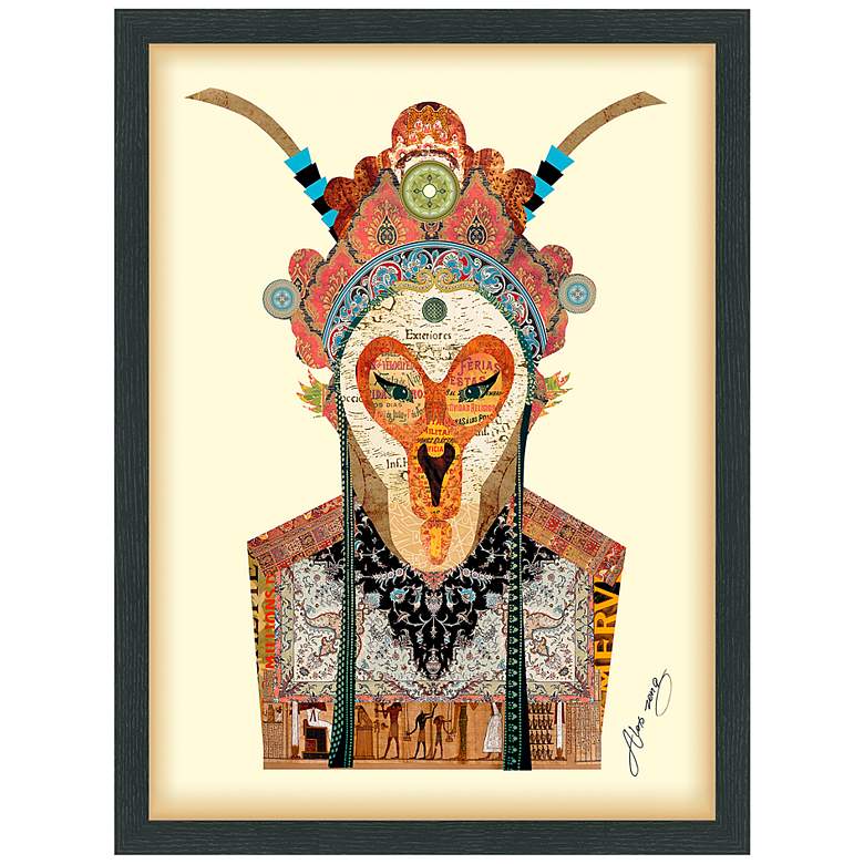 Image 2 Beijing Opera Mask #1 25 inch High Collage Framed Wall Art