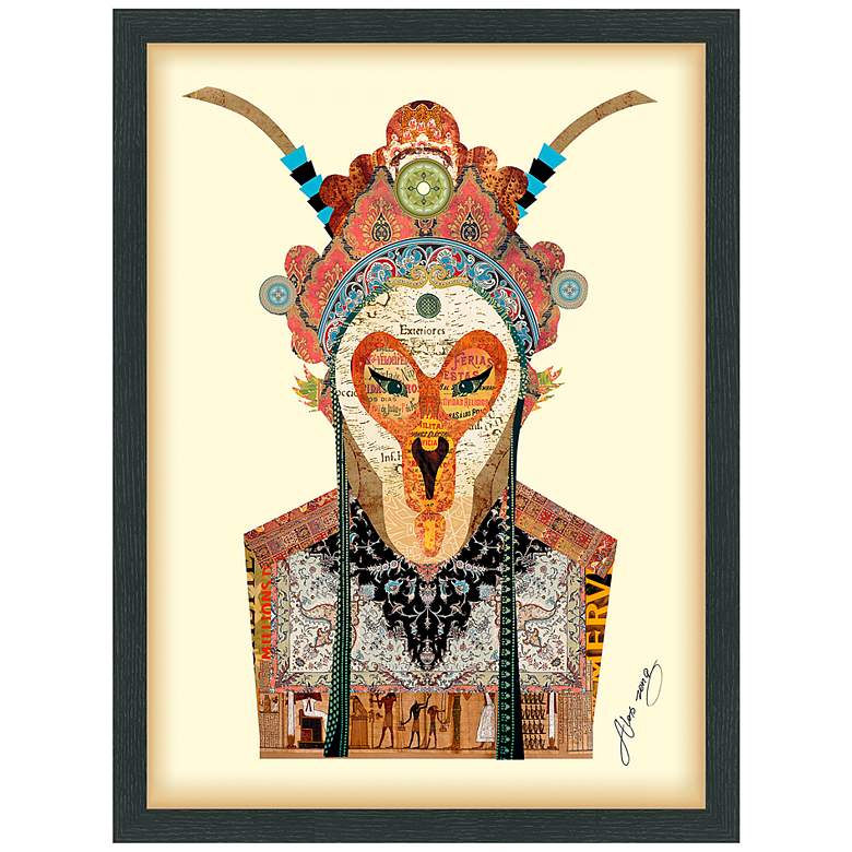 Image 2 Beijing Opera Mask #1 25" High Collage Framed Wall Art