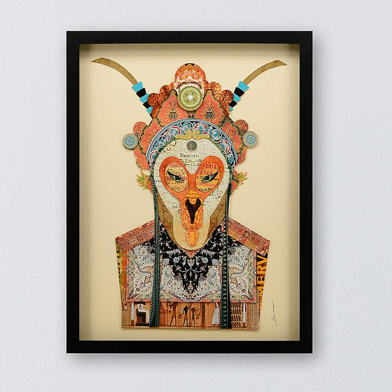 Image 1 Beijing Opera Mask #1 25" High Collage Framed Wall Art