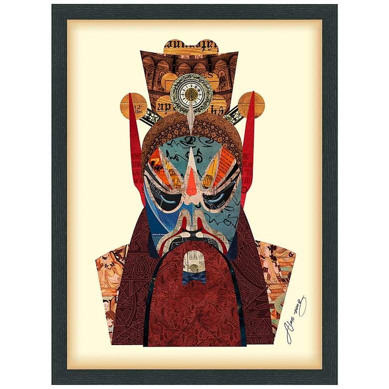 Image 2 Beijing Opera Mask #2 25" High Collage Framed Wall Art