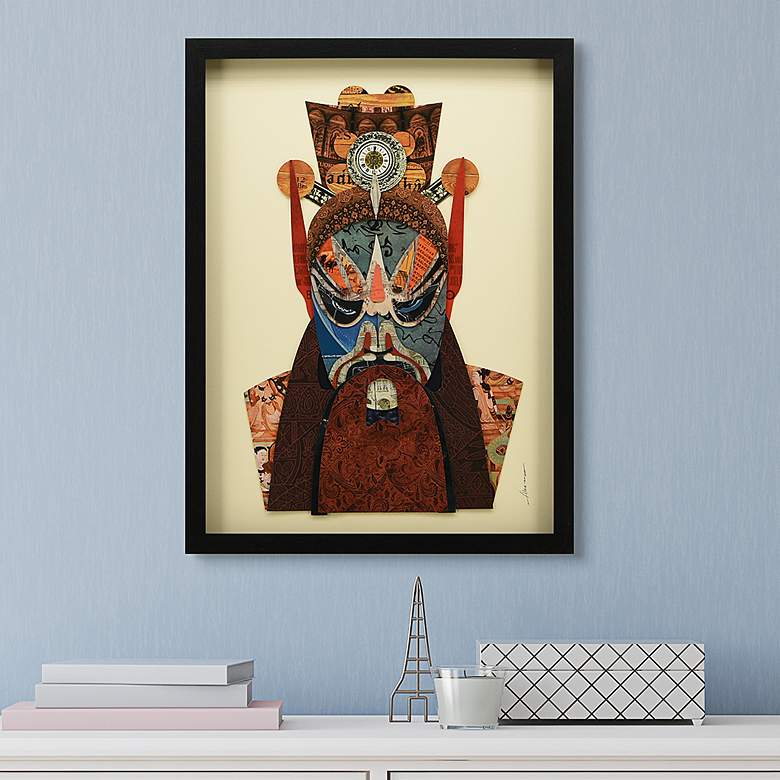 Image 1 Beijing Opera Mask #2 25" High Collage Framed Wall Art