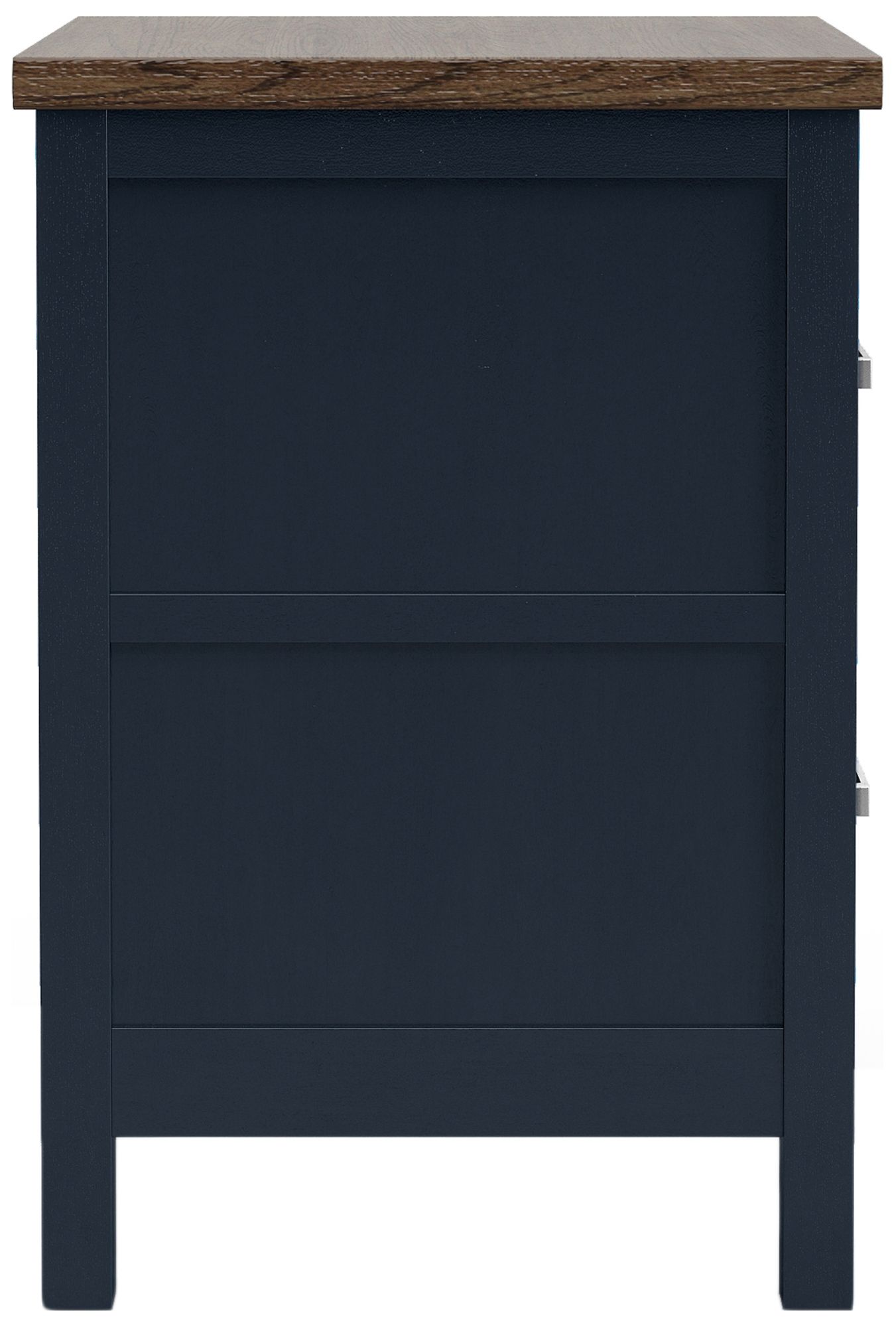 Image 4 Beiring Blue and Dark Brown 2-Drawer Nightstand more views