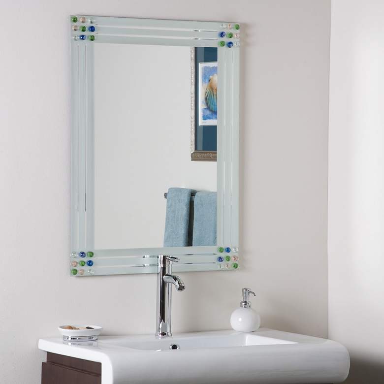 Image 1 Bejeweled 23 1/2" x 31 1/2" Frameless Bathroom Wall Mirror