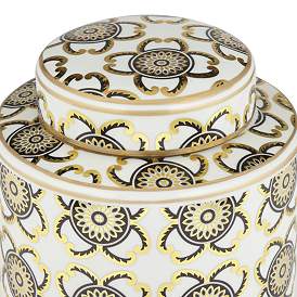 Image2 of Beka White and Gold 11" High Decorative Jar with Lid more views