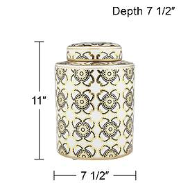 Image5 of Beka White and Gold 11" High Decorative Jar with Lid more views