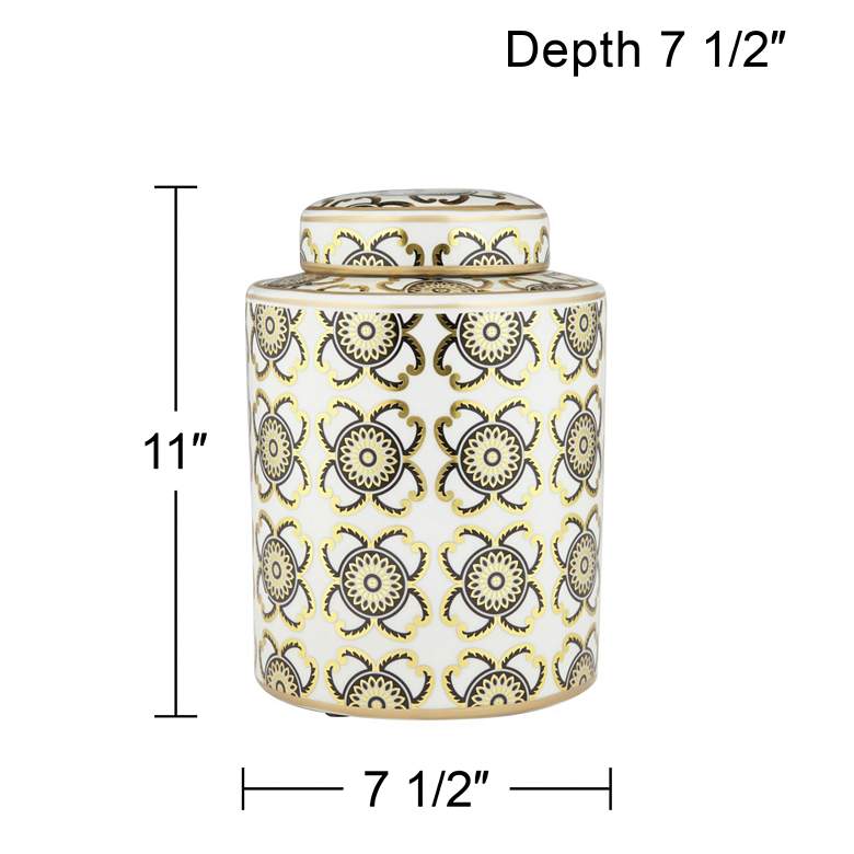Image 5 Beka White and Gold 11" High Decorative Jar with Lid more views