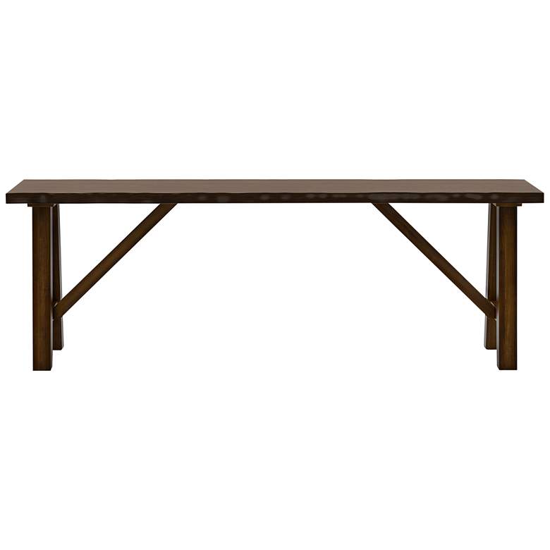 Image 3 Bel Sol 54" Wide Walnut Wood Dining Bench