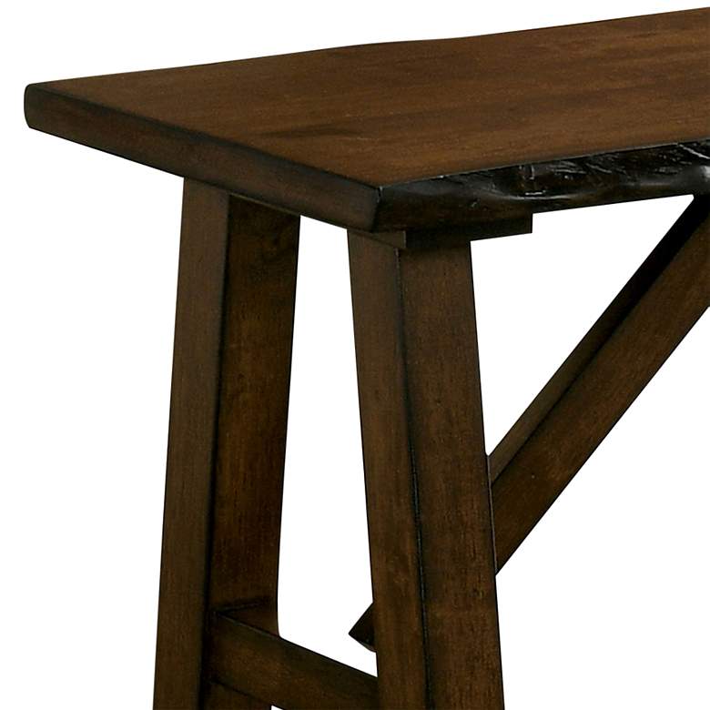 Image 4 Bel Sol 54" Wide Walnut Wood Dining Bench more views