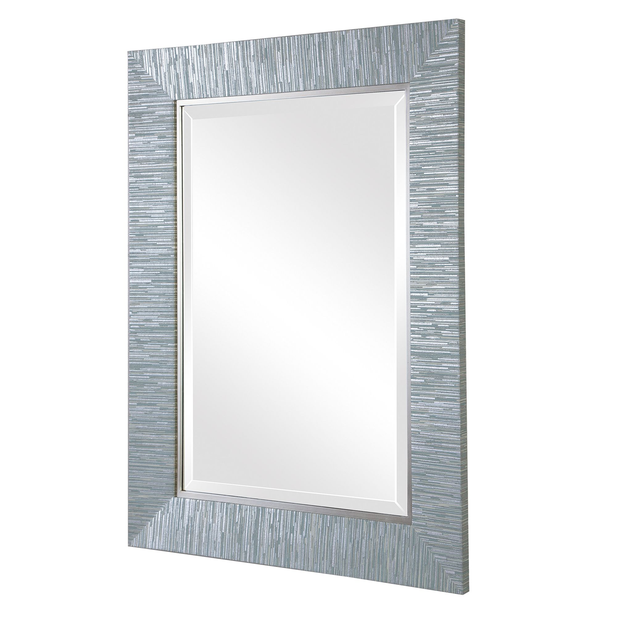 Belaya Textured Stripe 28" x 38" Rectangle Wall Mirror