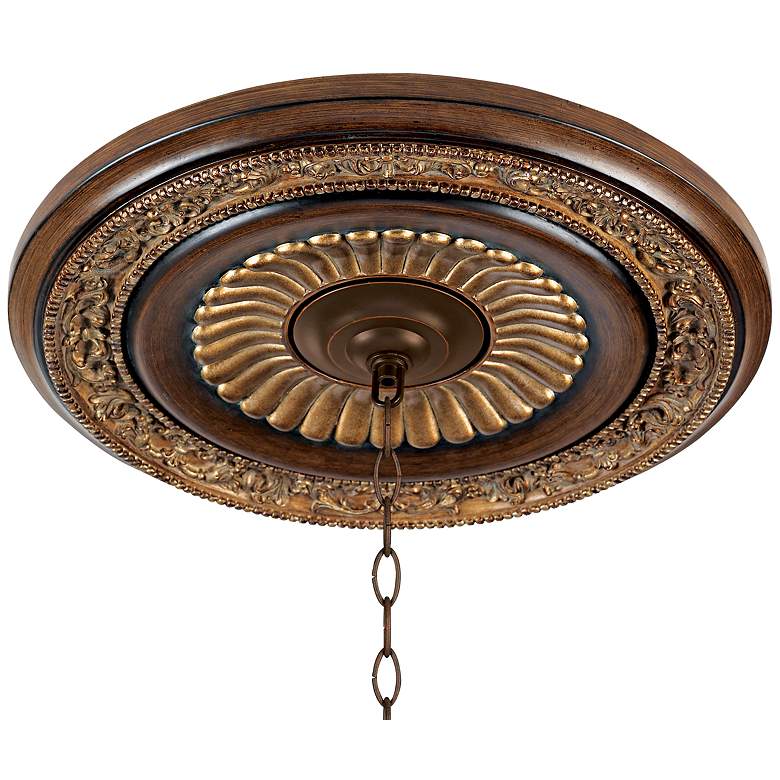 Image 1 Belcaro Collection 20 3/4 inch Walnut Finish Ceiling Medallion