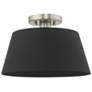 Belclaire 13" Wide Brushed Nickel and Black Shade Ceiling Light