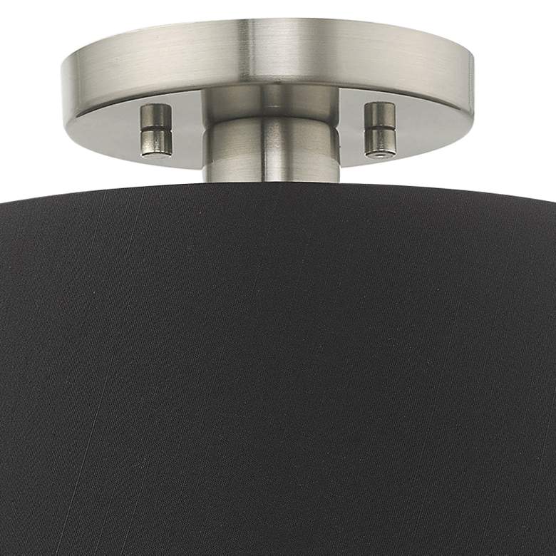 Image 3 Belclaire 13 inch Wide Brushed Nickel and Black Shade Ceiling Light more views