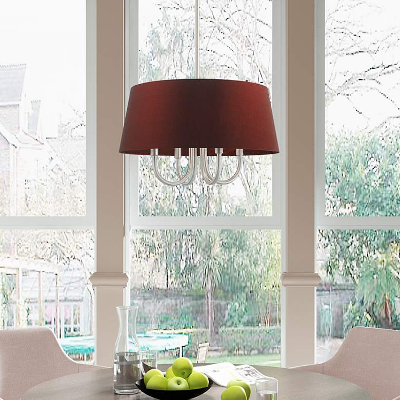 Image 1 Belclaire 4 Light Brushed Nickel Pendant Chandelier