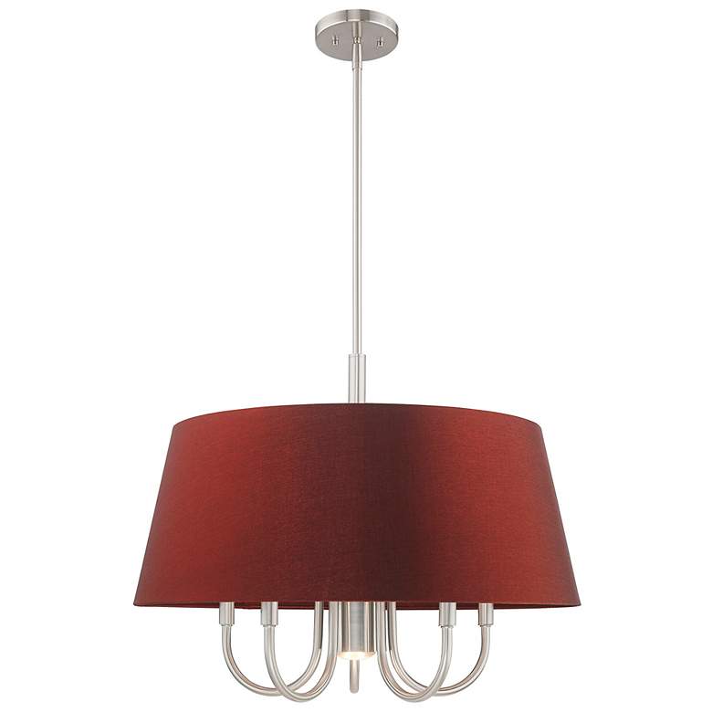 Image 1 Belclaire 6 Light Brushed Nickel Pendant Chandelier